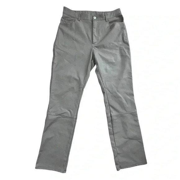 H&M Pants - H&M High rise pants Faux leather ankle slim straight leg, Size 8